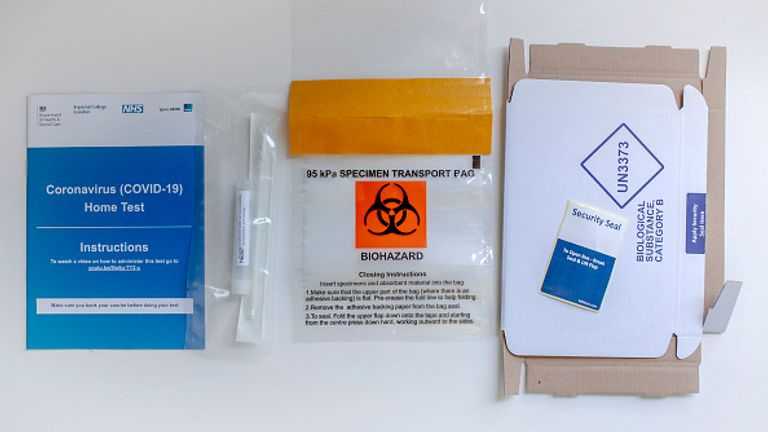 NHS Home Testing Kit, credit: SkyNews - Coronavirus: The inside story of how UK's 'chaotic' testing regime 'broke all the rules'