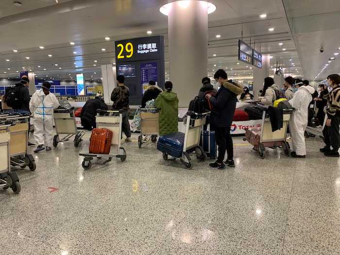 Claiming my luggage at Shanghai Pudong Airport